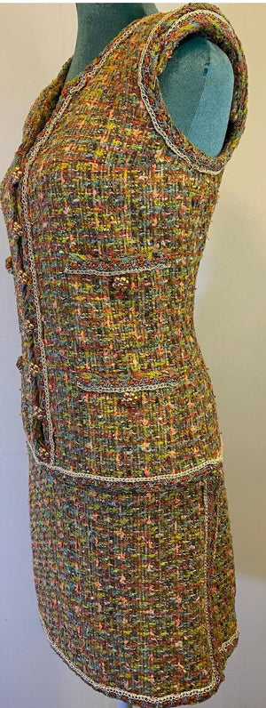 Chanel 14P Multicolor Fantasy Tweed Runway Dress FR 38/40