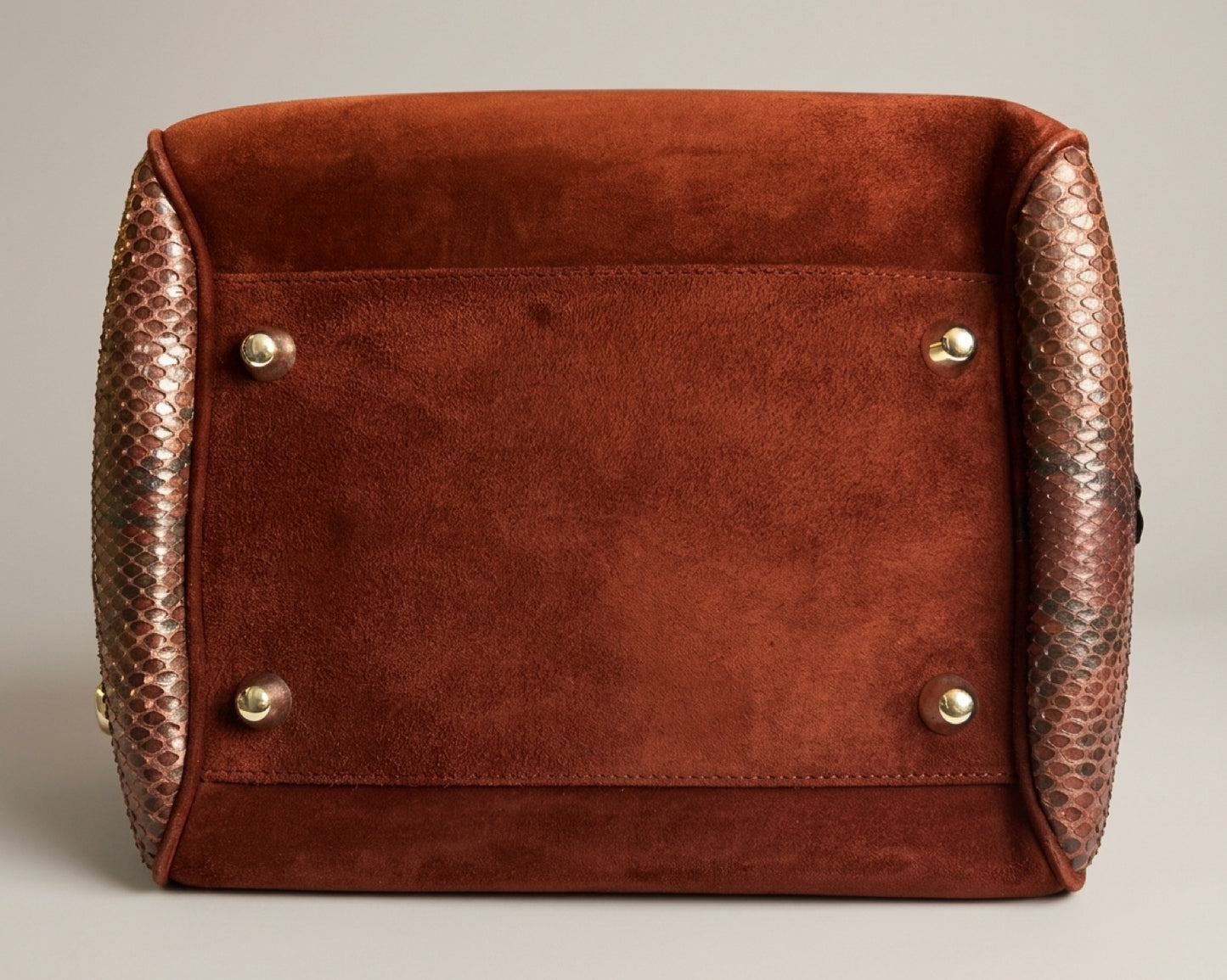 Rare Christian Dior Medium 2004 F/W Burgundy Suede Python Dice Gambler Bowling Bag