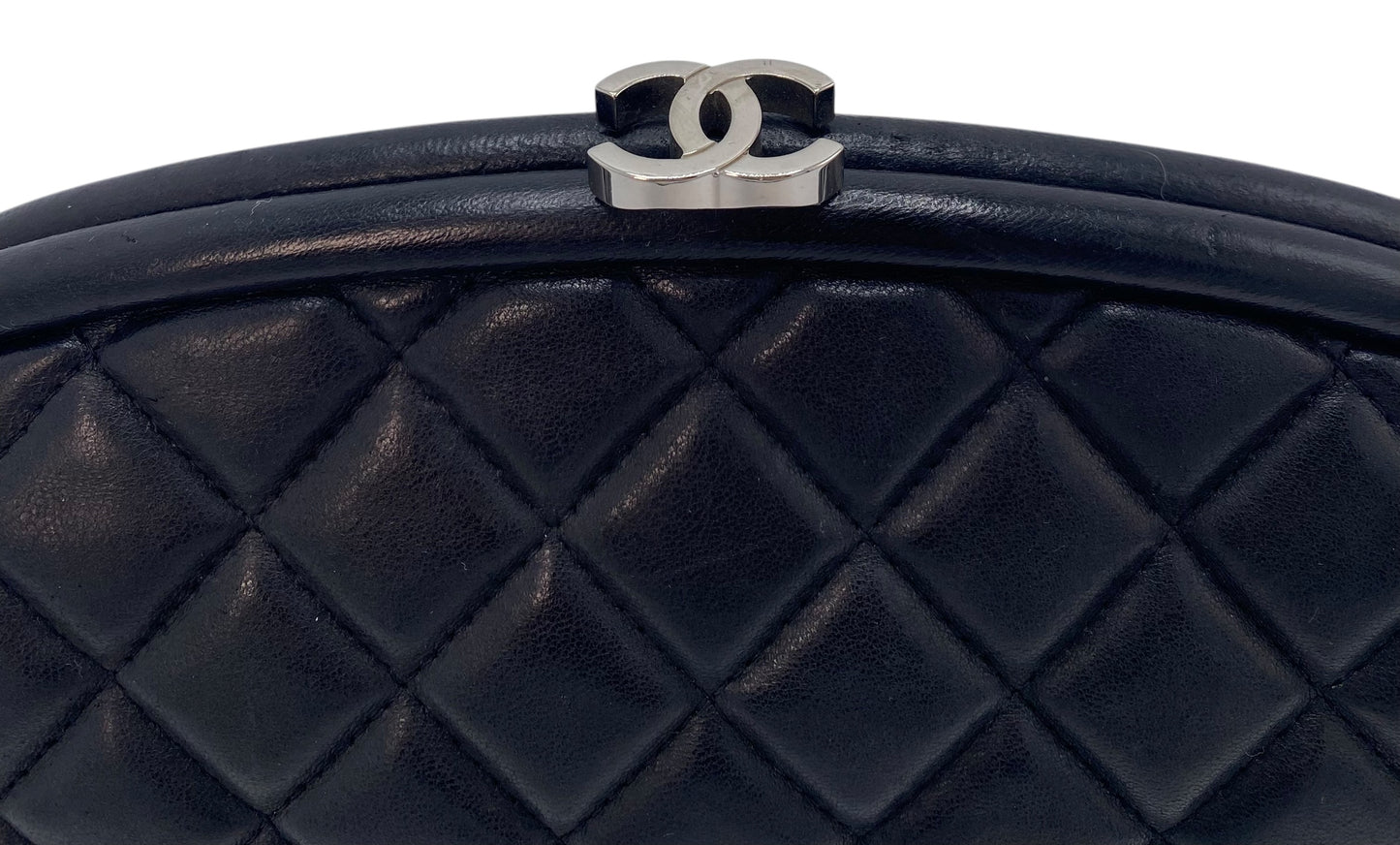 Chanel Black Quilted Lambskin Leather Timeless Classic Clutch Bag