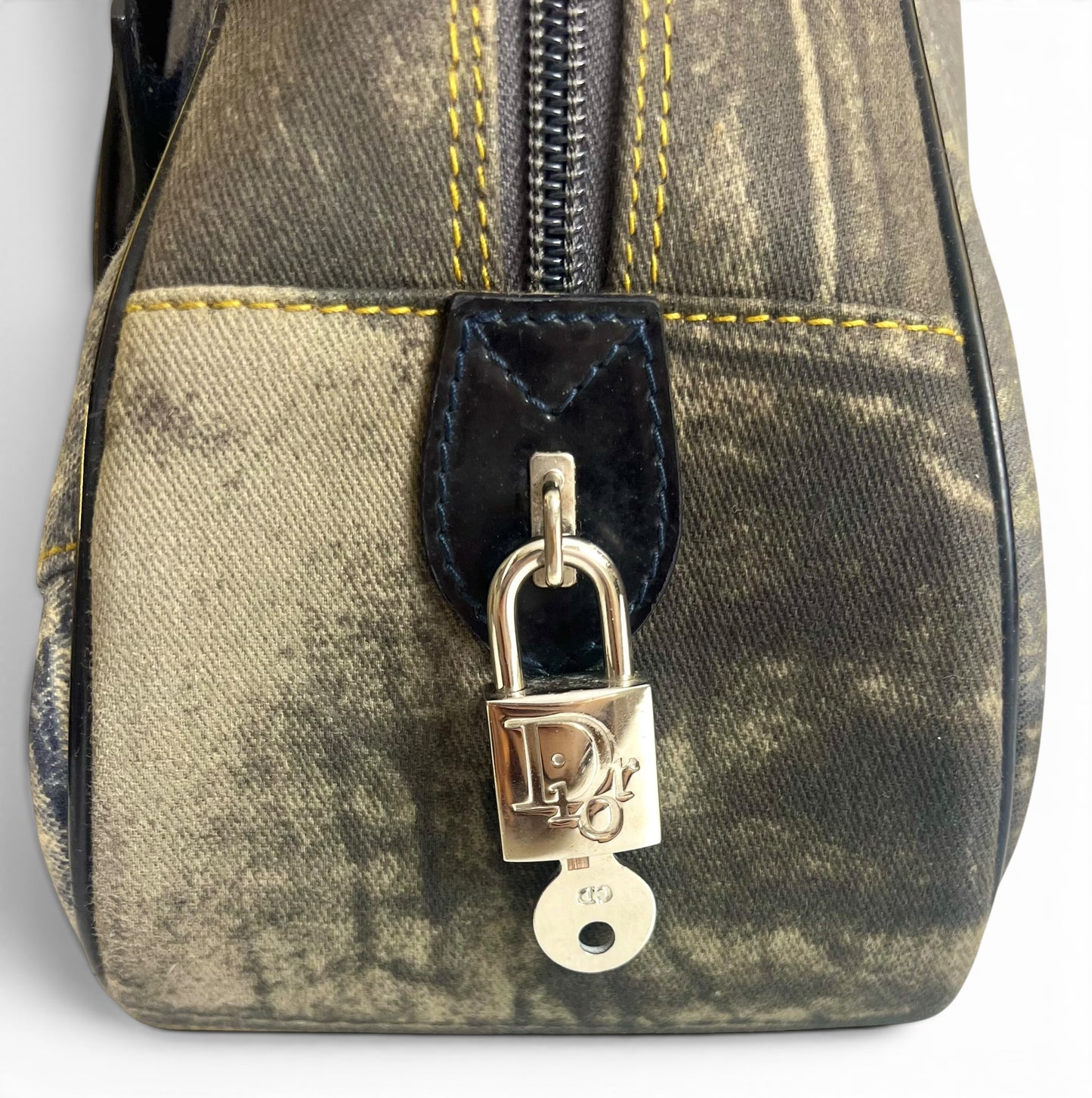 CHRISTIAN DIOR 2001 LARGE DENIM SPEEDWAY “Miss Diorella” SADDLE HANDBAG