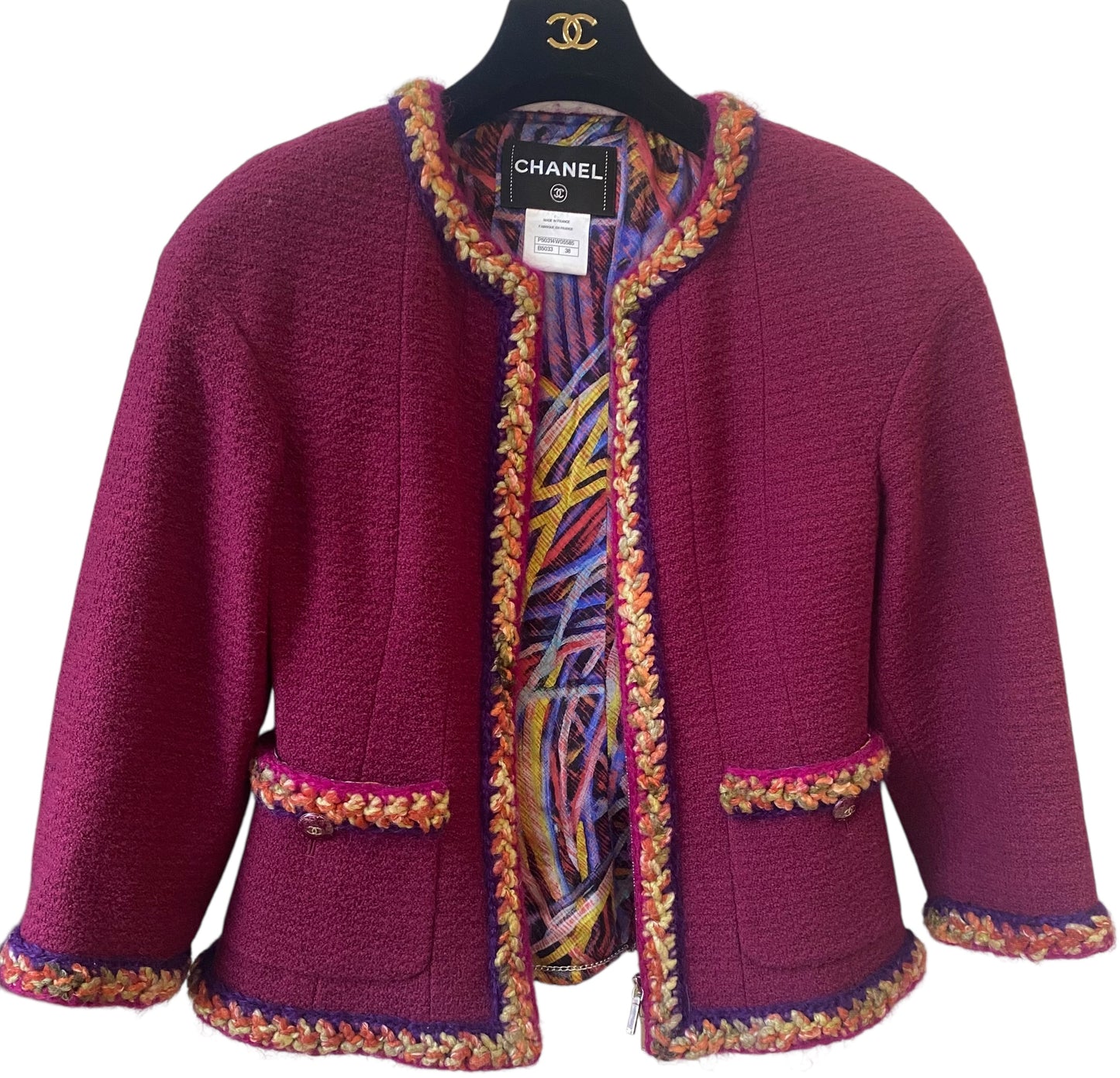 Chanel 14A Supermarket Collection Raspberry Pink Jacket FR 38