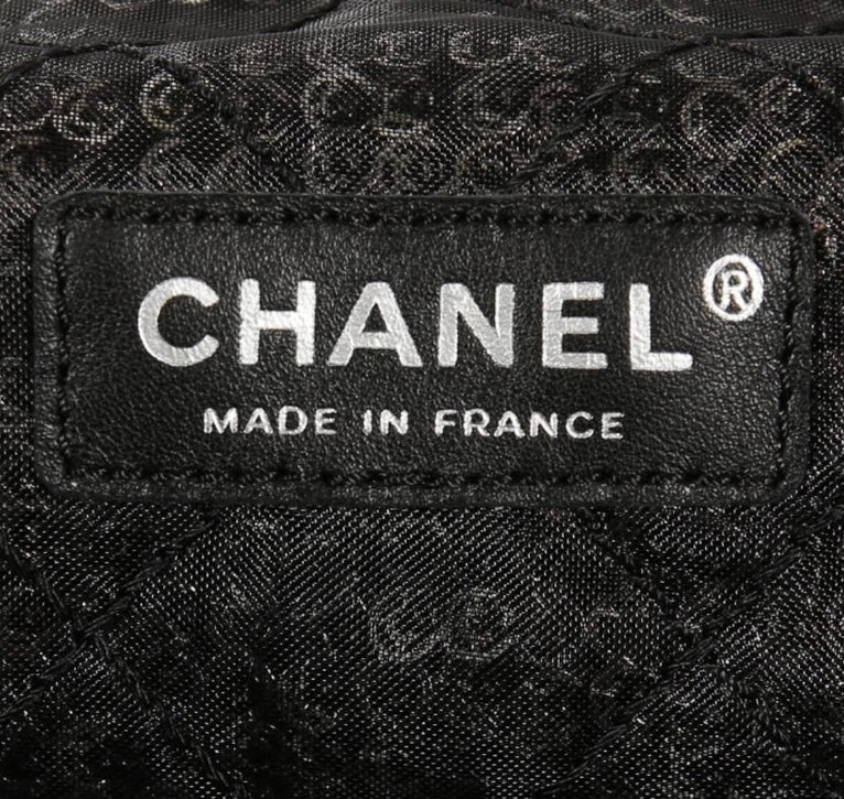 Chanel Black Hidden Sequins Mesh Jumbo Classic Flap Bag Silver Hardware