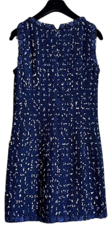 Chanel 11C Saint-Tropez Cruise Collection Navy Blue Tweed Dress FR 44