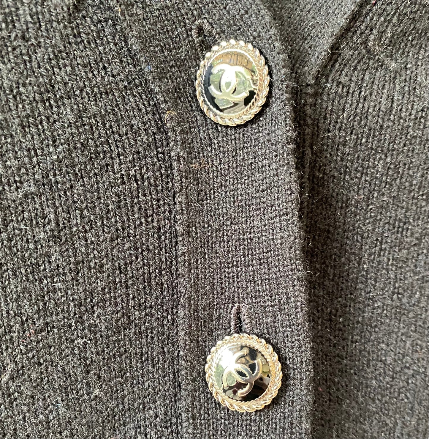 Chanel Cashmere Black Classic Cardigan FR 44
