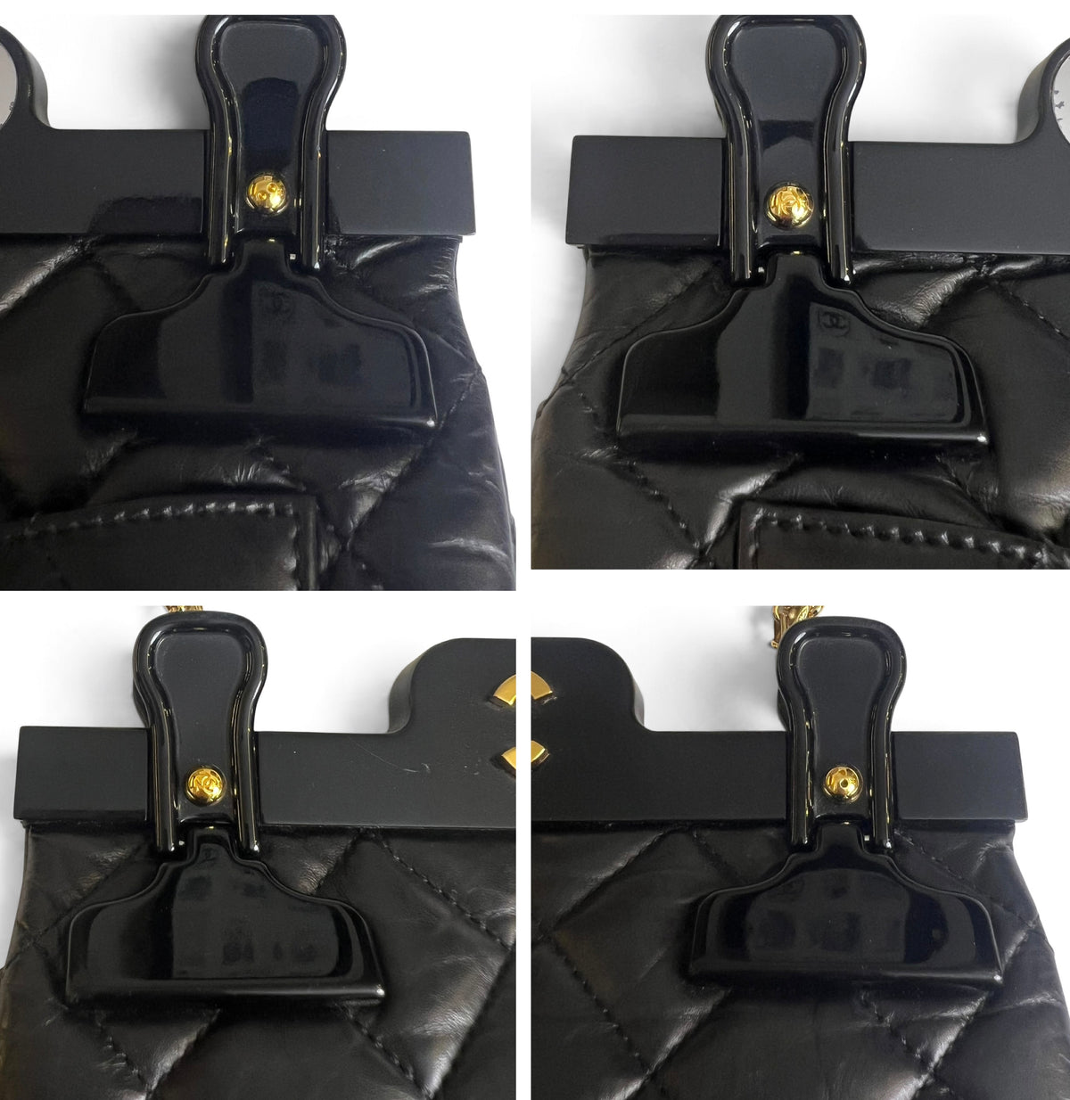 Chanel Limited Edition Aged Calfskin Quilted 2.55 Reissue Mini Hanger Black Flap Bag GHW