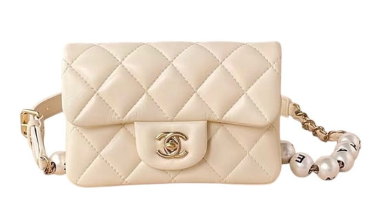 Chanel My Precious Pearls Waist Bag Quilted Lambskin Mini Belt Bag