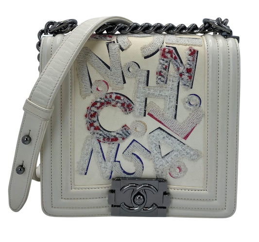 Chanel 14S Rare Limited Edition No 5 Graffiti Lambskin Boy Bag