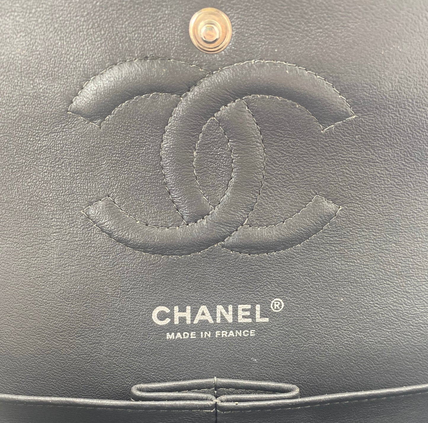 Chanel Medium Double Flap Green Straited Patent Leather Timeless Classic Bag SHW