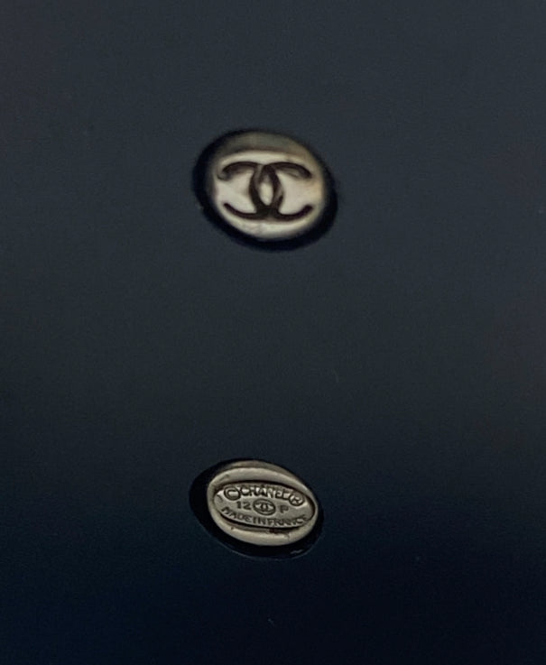 Rare Chanel 12P Black Pink Crystals Camellia Flower Double Sided CC Cuff Bracelet