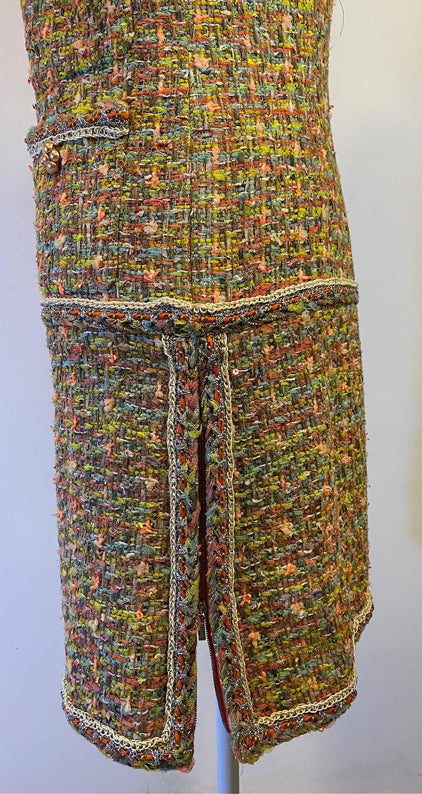Chanel 14P Multicolor Fantasy Tweed Runway Dress FR 38/40
