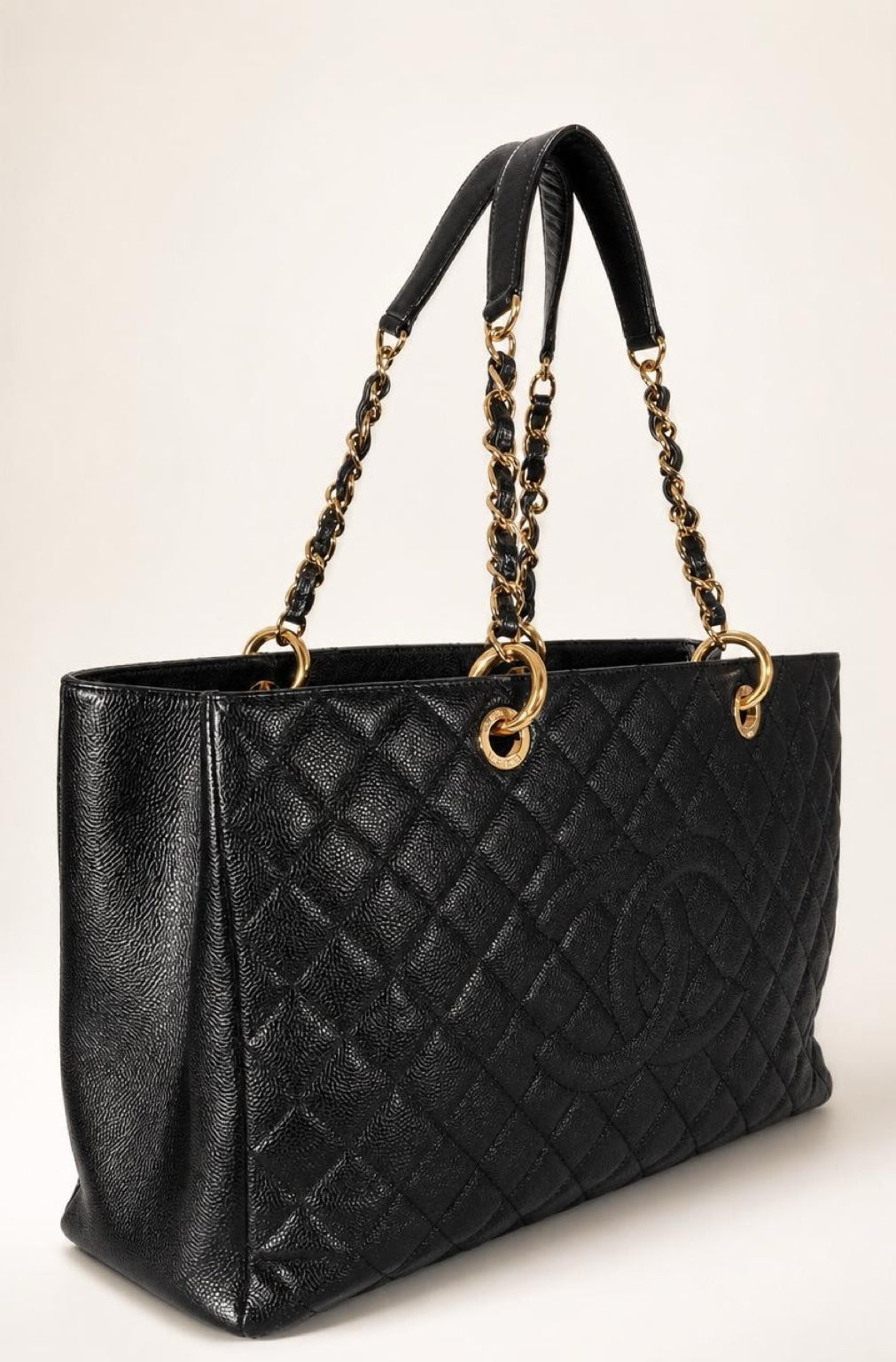 Chanel Black XL 40cm Caviar Quilted Grand Shopping Tote GST GHW
