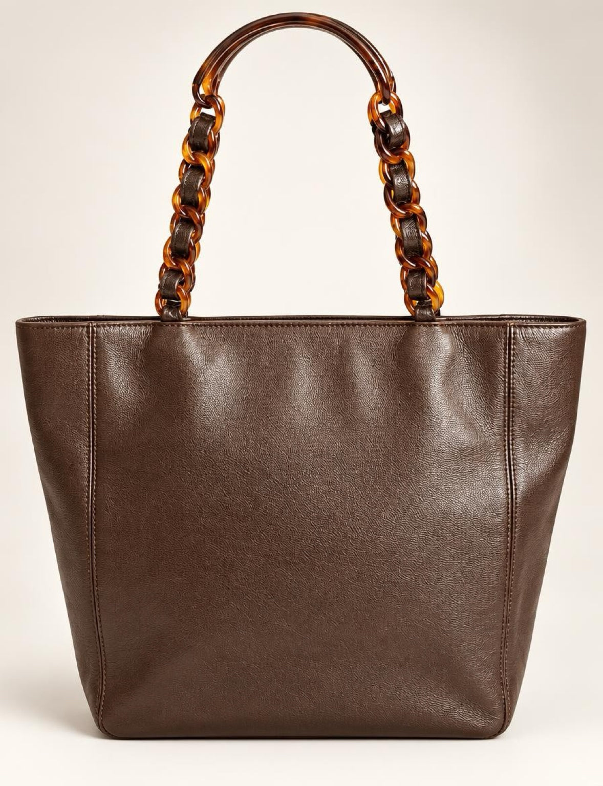 Vintage Chanel Brown Caviar Tortoise CC Timeless Tote Bag