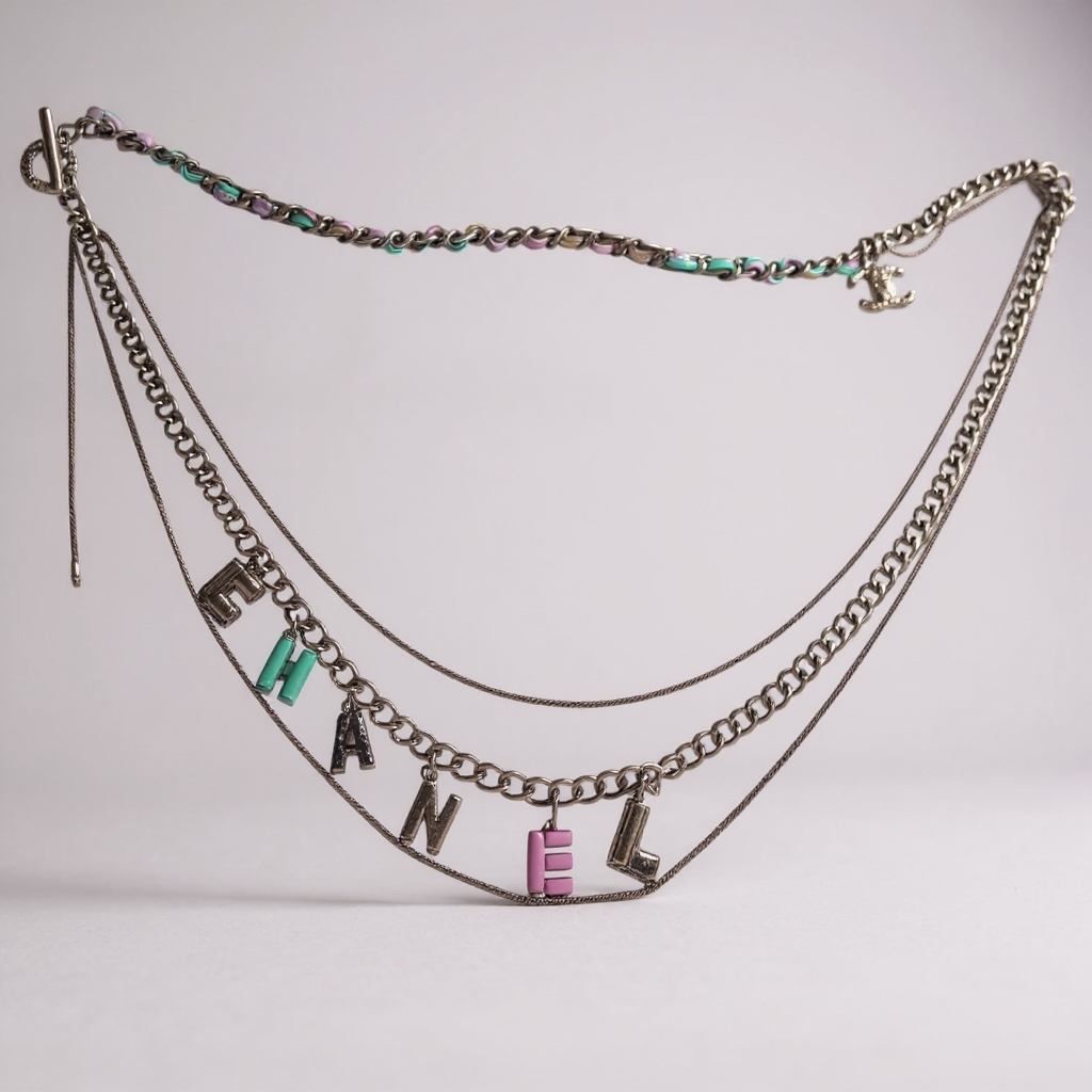 Chanel 17P Charms & Chains Letters Multicolor Necklace Belt
