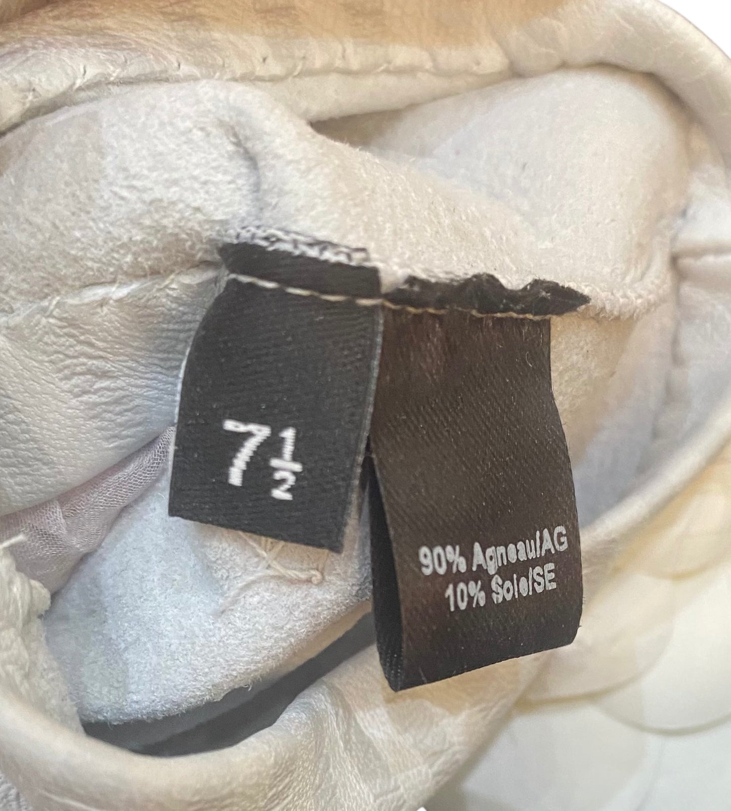 Rare Chanel 13C Paris-Versailles Mint Green Leather Silk Bows CC Fingerless Gloves Size 7.5