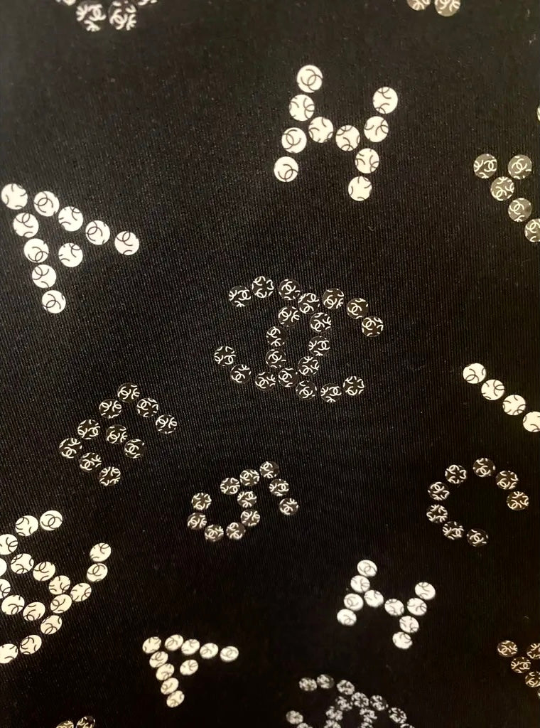 Chanel 20C Runway Black CC Logo Pants Leggings FR 42