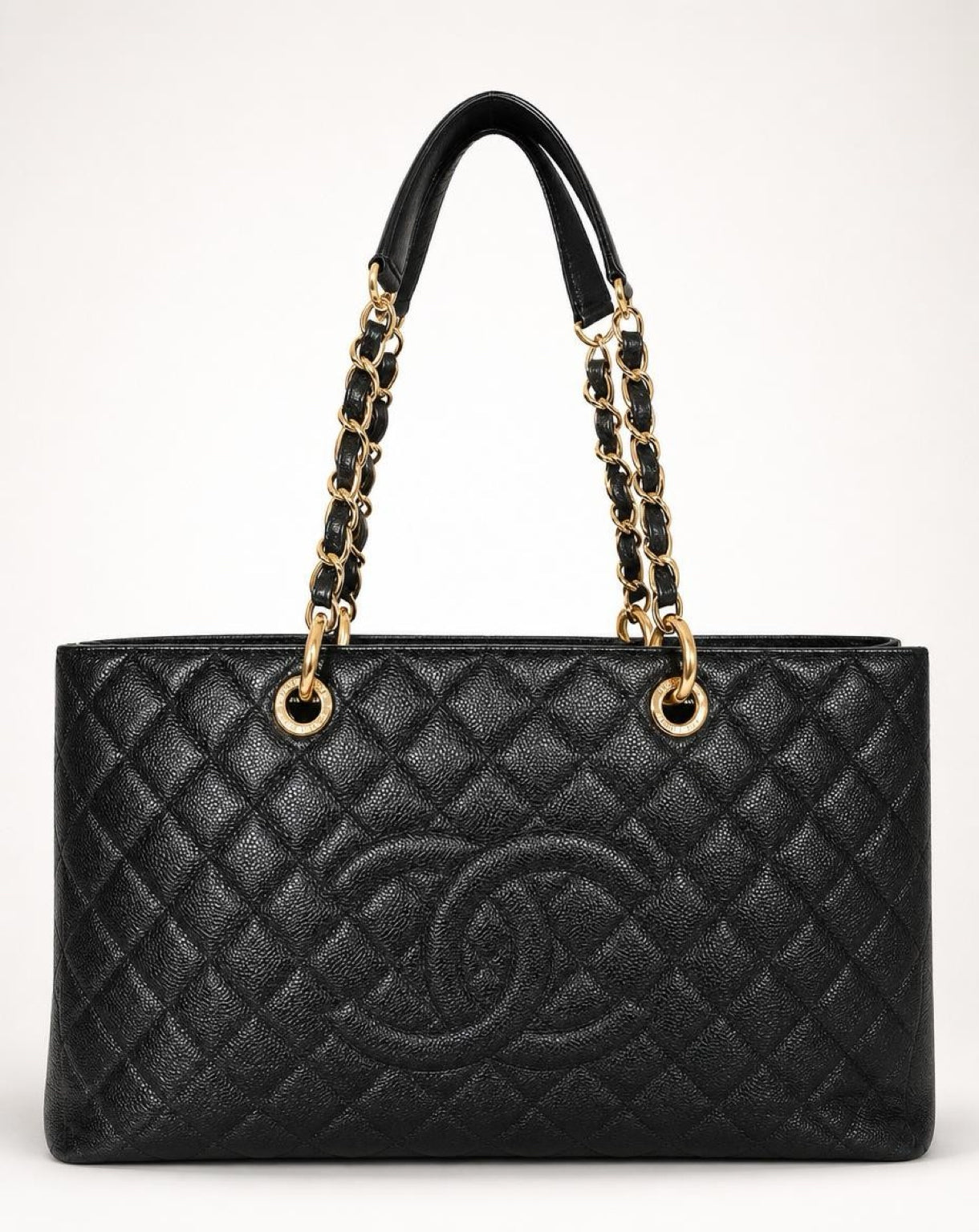 Chanel Black XL 40cm Caviar Quilted Grand Shopping Tote GST GHW