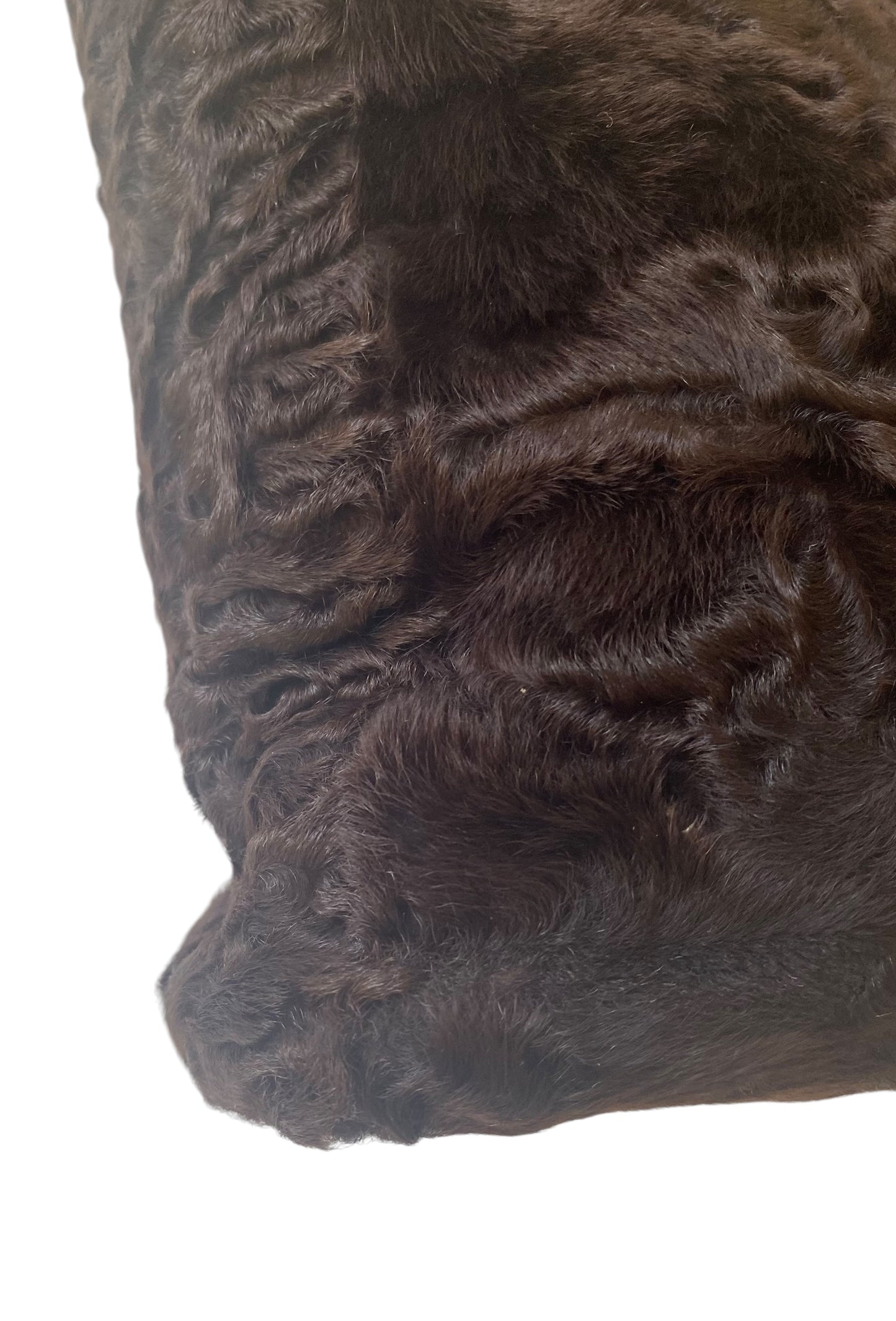 Rare Chanel 1998 Astrakhan Brown Soft Persian Lamb Tortoise Handle Mini Small Tote Bag