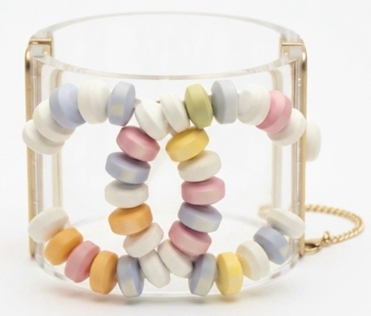Rare Chanel 14K Supermarket CC Candy Multicolor Statement Bracelet Cuff