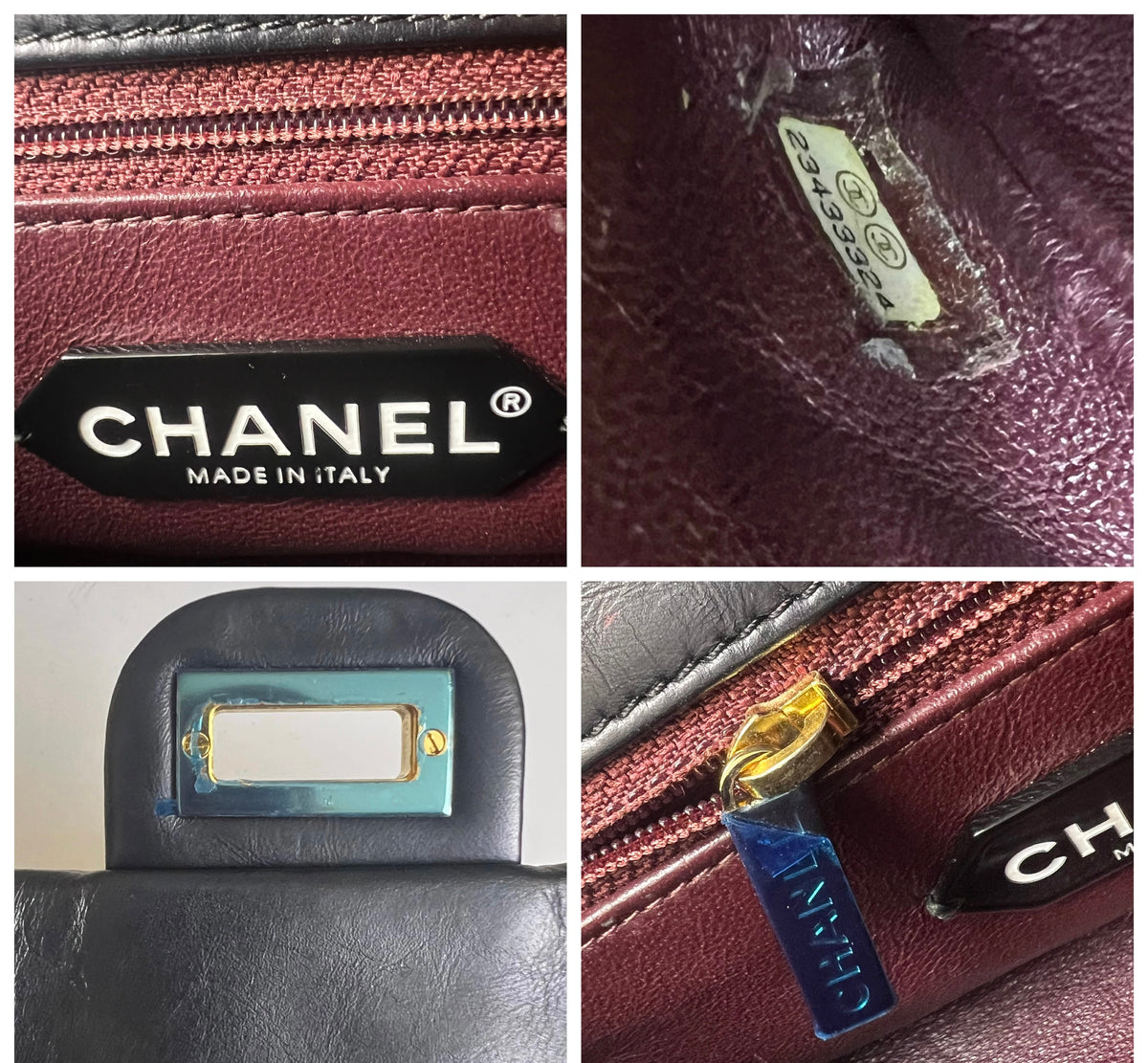 Chanel Limited Edition Aged Calfskin Quilted 2.55 Reissue Mini Hanger Black Flap Bag GHW
