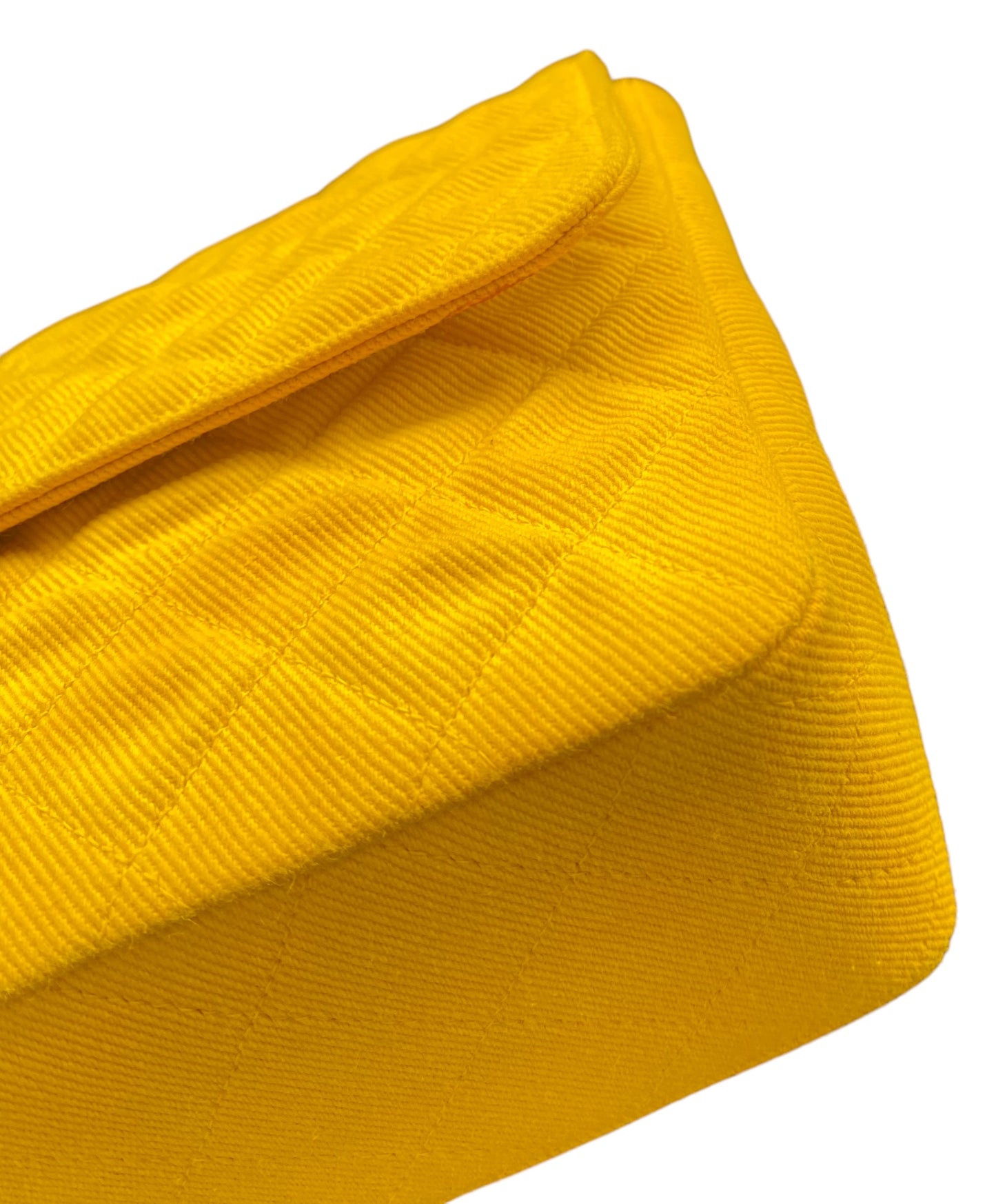 Vintage Chanel 90’s Yellow Denim Medium Classic Flap Bag 24K Gold Hardware