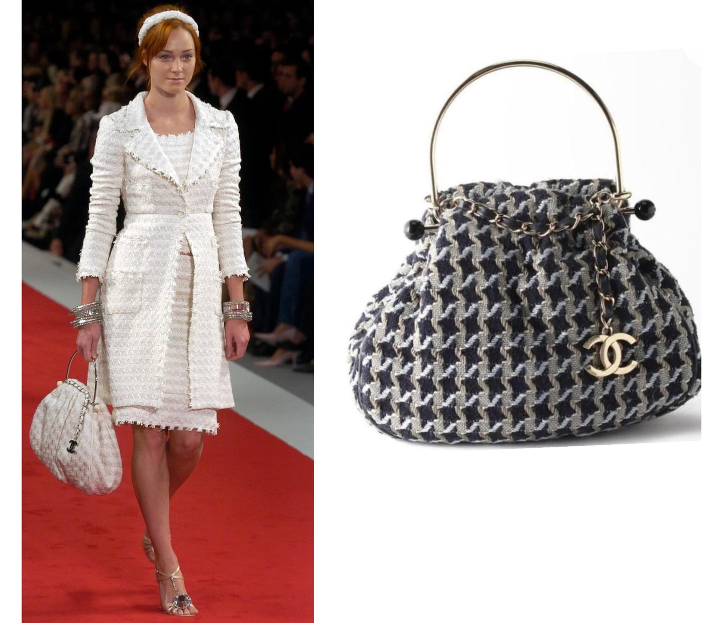 Rare Chanel 05P Runway Tweed Top Handle Basket Bag