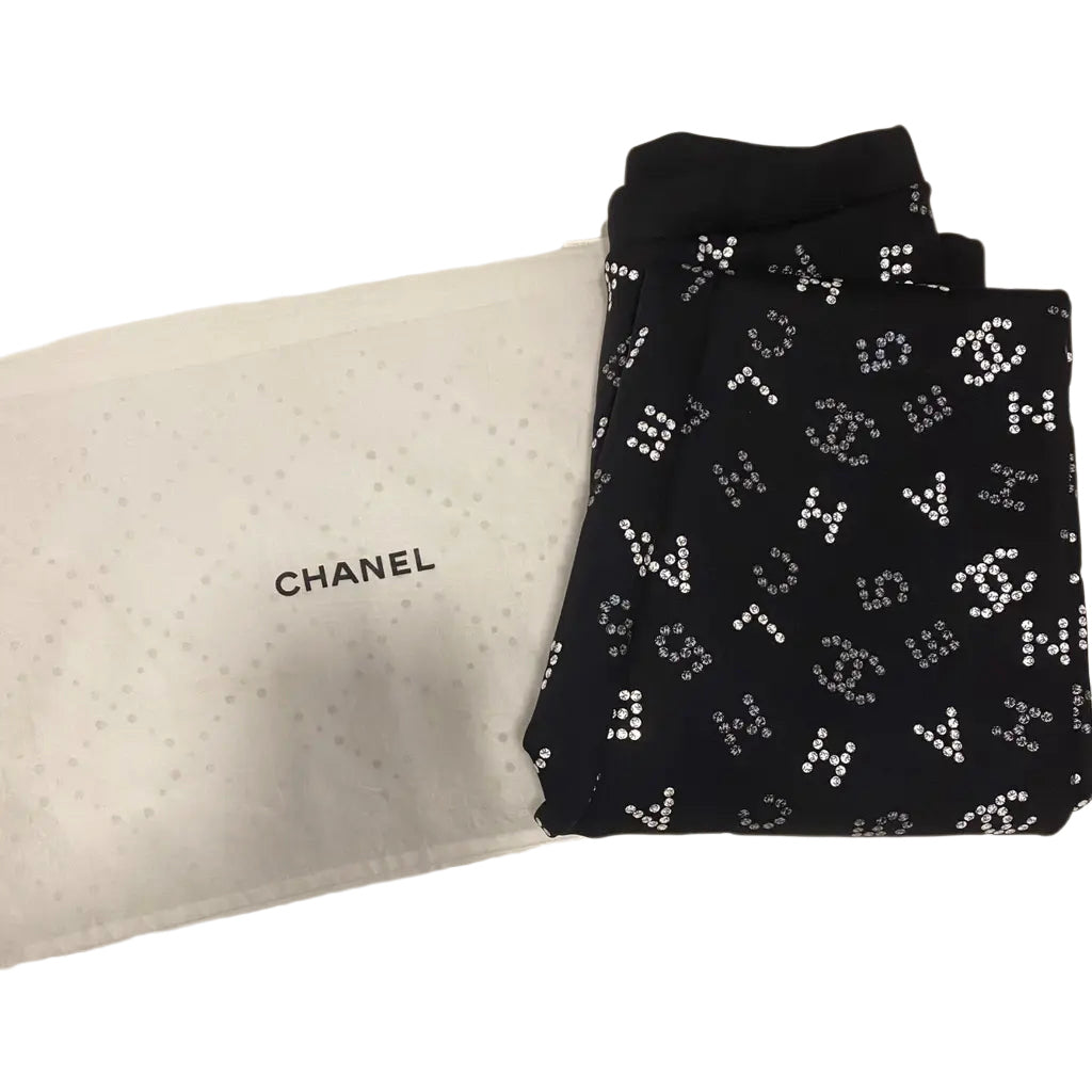CHANEL 20C RUNWAY CC Logo Pants Leggings FR 38