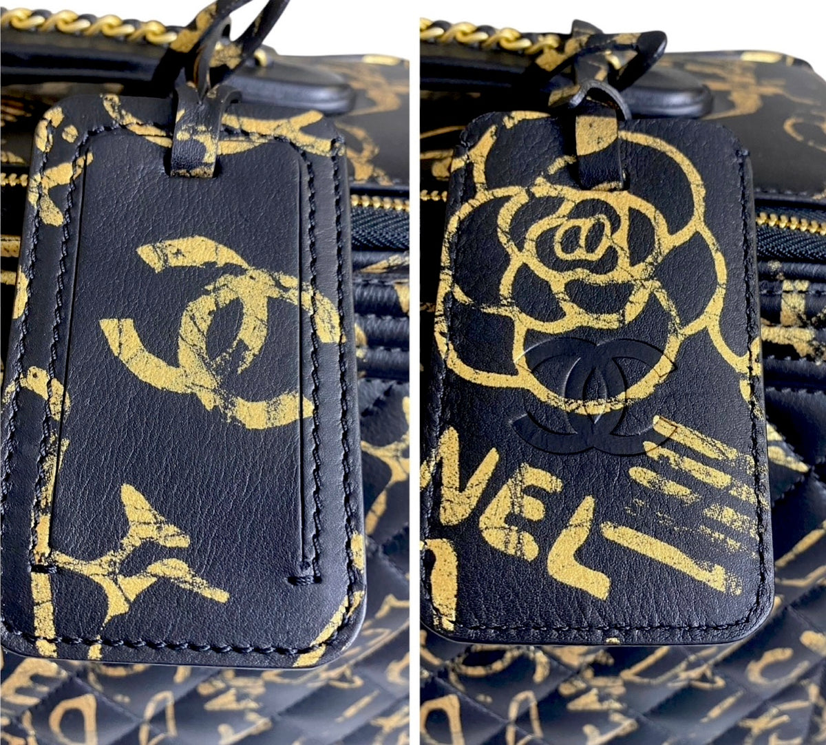 Rare Chanel 19A Paris New York Egypt Graffiti Trolley Travel Bag Carry On Luggage