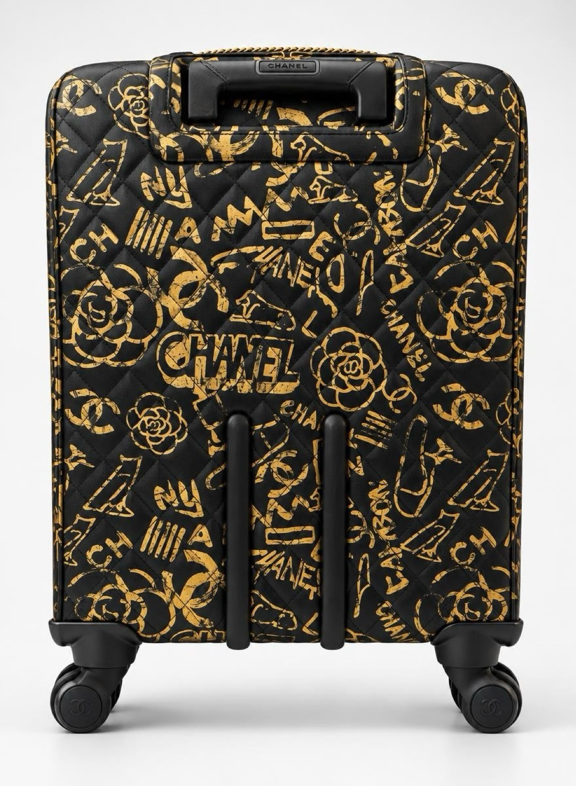 Rare Chanel 19A Paris New York Egypt Graffiti Trolley Travel Bag Carry On Luggage